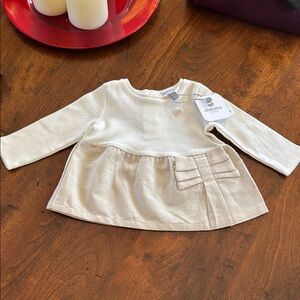 Absorba Cream Baby Dress with Heart Detail